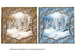 2 Snowy Tree Scene Toppers