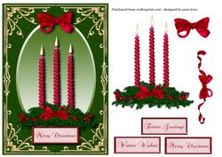 Christmas Candle Arrangement Red