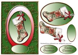 Christmas Stocking in Gilded Frame