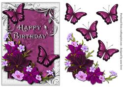 Floral Silver Flourish Frame Birthday