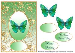 Gilded Frame and Butterfly Green