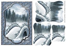Christmas Snowy Bridge Shaped Stacker Topper