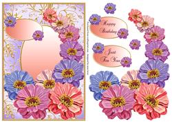 Zinnia Floral with Gilded Frame