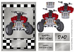 Quad Bike Red Plus Decoupage