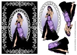 Silver Rose Frame & Purple Elegance