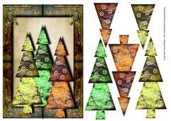 Steampunk Christmas Trees + Decoupage