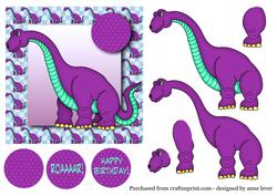 Purple Dinosaur Topper + Decoupage