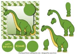 Green Dinosaur Square Topper + Decoupage