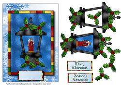 Stained Glass Christmas Lantern + Decoupage