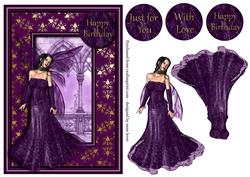 Gold & Purple Fairy + Decoupage