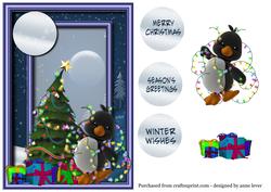 Tangled Lights Christmas Penguin