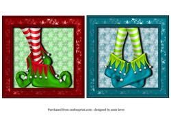 2 Elf Legs Christmas Toppers