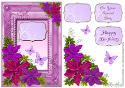 Purple & Pink Framed Floral Flutters