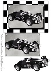 Black Vintage Racing Car Topper
