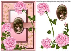 Vintage Cameo & Pink Roses