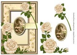 Vintage Cameo & Ivory Roses