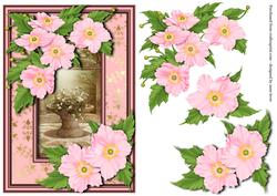Pink Dogwood Roses Frame Topper