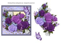 Heirloom Rose Bouquet Square Topper
