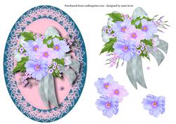 Bouquet and Lace Oval Topper & Decoupage