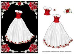 Fur Trimmed Rose Gown