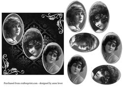 Silver Cameo Vintage Beauties