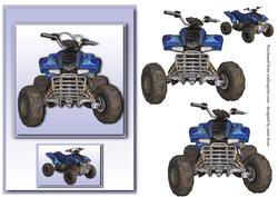 Quad Bike - Blue + Decoupage