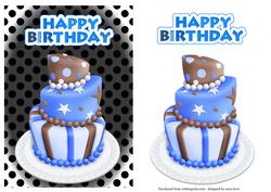 Topsey Turvey Birthday Cake - Blue