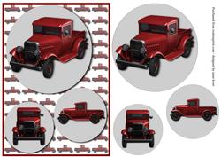 Red Pickup Truck Quick Card + Easy Layers