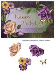 Heritage Roses Birthday Plaque Topper