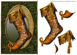 Vintage Christmas Stocking + Decoupage