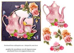 Tea Time, Roses & Butterflies