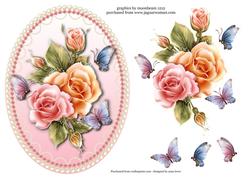 Beautiful Roses in a Pearl Frame