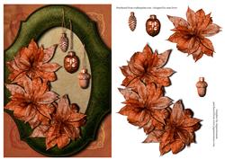 Copper Poinsettias & Vintage Frame