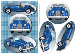 Blue Classic Car - Morgan + Easy Layers