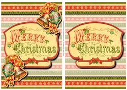 2 Vintage Merry Christmas Toppers