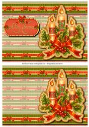 2 Vintage Christmas Candles Toppers