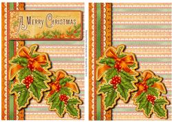 2 Vintage Christmas Holly Toppers