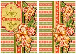 2 Vintage Christmas Candy Cane Toppers