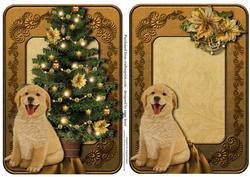 2 Golden Retriever Puppy Christmas Toppers
