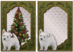 2 Westie Puppy Christmas Toppers
