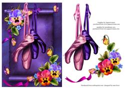 Beautiful Bright Pansies & Ballet Shoes