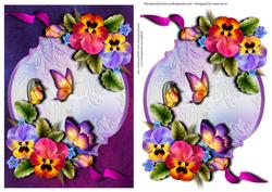 Beautiful Pansies & Butterflies Toppers