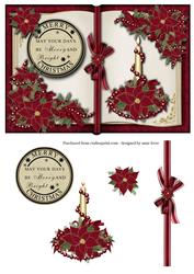 Red Poinsettias Open Book Topper