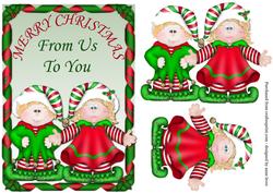 Blonde Elf Couple - Merry Christmas from Us to You
