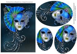Masque - Ice Blue & Amethyst Oval Stacker