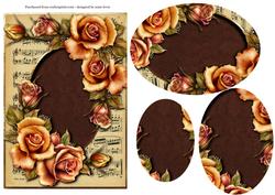 Musical Autumn Roses Oval Stacker