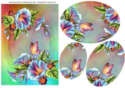 Morning Glory & Butterfly Oval Stacker