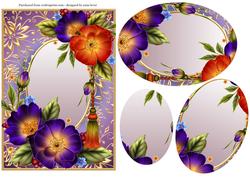 Sumptuous Wild Roses & Gold Frame Oval Pyramid