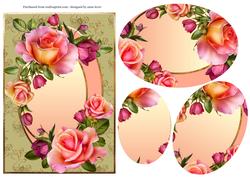 Beautiful Roses Pink and Peach Oval Pyramid