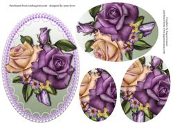 Heritage Roses in a Pearl Frame Oval Pyramid